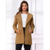 imageAllegra K Womens Classic Stand Collar Outwear Overcoat Long Sleeve Winter Belted Pea CoatCamel