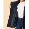 imageAllegra K Womens Classic Stand Collar Outwear Overcoat Long Sleeve Winter Belted Pea CoatDark Blue