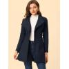 imageAllegra K Womens Classic Stand Collar Outwear Overcoat Long Sleeve Winter Belted Pea CoatDark Blue