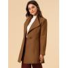 imageAllegra K Womens Classic Stand Collar Outwear Overcoat Long Sleeve Winter Belted Pea CoatDark Brown
