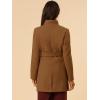 imageAllegra K Womens Classic Stand Collar Outwear Overcoat Long Sleeve Winter Belted Pea CoatDark Brown