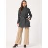 imageAllegra K Womens Classic Stand Collar Outwear Overcoat Long Sleeve Winter Belted Pea CoatDark Gray
