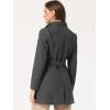imageAllegra K Womens Classic Stand Collar Outwear Overcoat Long Sleeve Winter Belted Pea CoatDark Gray