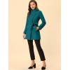 imageAllegra K Womens Classic Stand Collar Outwear Overcoat Long Sleeve Winter Belted Pea CoatDark Lake Blue
