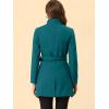 imageAllegra K Womens Classic Stand Collar Outwear Overcoat Long Sleeve Winter Belted Pea CoatDark Lake Blue