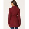imageAllegra K Womens Classic Stand Collar Outwear Overcoat Long Sleeve Winter Belted Pea CoatDark Red