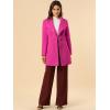 imageAllegra K Womens Classic Stand Collar Outwear Overcoat Long Sleeve Winter Belted Pea CoatFuchsia
