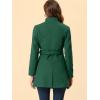 imageAllegra K Womens Classic Stand Collar Outwear Overcoat Long Sleeve Winter Belted Pea CoatGreen