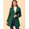 imageAllegra K Womens Classic Stand Collar Outwear Overcoat Long Sleeve Winter Belted Pea CoatGreen