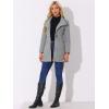 imageAllegra K Womens Classic Stand Collar Outwear Overcoat Long Sleeve Winter Belted Pea CoatGrey
