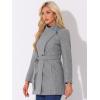 imageAllegra K Womens Classic Stand Collar Outwear Overcoat Long Sleeve Winter Belted Pea CoatGrey