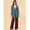 imageAllegra K Womens Classic Stand Collar Outwear Overcoat Long Sleeve Winter Belted Pea CoatGrey Blue