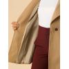 imageAllegra K Womens Classic Stand Collar Outwear Overcoat Long Sleeve Winter Belted Pea CoatKhaki