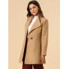 imageAllegra K Womens Classic Stand Collar Outwear Overcoat Long Sleeve Winter Belted Pea CoatKhaki