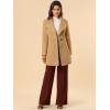 imageAllegra K Womens Classic Stand Collar Outwear Overcoat Long Sleeve Winter Belted Pea CoatKhaki