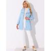 imageAllegra K Womens Classic Stand Collar Outwear Overcoat Long Sleeve Winter Belted Pea CoatLight Blue