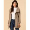 imageAllegra K Womens Classic Stand Collar Outwear Overcoat Long Sleeve Winter Belted Pea CoatLight Brown