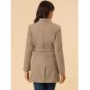 imageAllegra K Womens Classic Stand Collar Outwear Overcoat Long Sleeve Winter Belted Pea CoatLight Brown