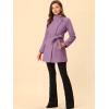 imageAllegra K Womens Classic Stand Collar Outwear Overcoat Long Sleeve Winter Belted Pea CoatLight Purple
