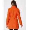 imageAllegra K Womens Classic Stand Collar Outwear Overcoat Long Sleeve Winter Belted Pea CoatOrange
