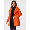 imageAllegra K Womens Classic Stand Collar Outwear Overcoat Long Sleeve Winter Belted Pea CoatOrange
