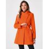 imageAllegra K Womens Classic Stand Collar Outwear Overcoat Long Sleeve Winter Belted Pea CoatOrange