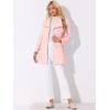 imageAllegra K Womens Classic Stand Collar Outwear Overcoat Long Sleeve Winter Belted Pea CoatPink