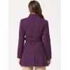 imageAllegra K Womens Classic Stand Collar Outwear Overcoat Long Sleeve Winter Belted Pea CoatPurple