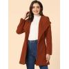 imageAllegra K Womens Classic Stand Collar Outwear Overcoat Long Sleeve Winter Belted Pea CoatRed Brown