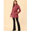 imageAllegra K Womens Classic Stand Collar Outwear Overcoat Long Sleeve Winter Belted Pea CoatWatermelon Red