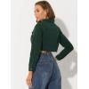 imageAllegra K Womens Denim Jackets 2025 Casual Button Down Long Sleeves Crop Jean JacketDark Green