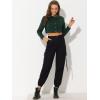 imageAllegra K Womens Denim Jackets 2025 Casual Button Down Long Sleeves Crop Jean JacketDark Green