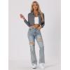 imageAllegra K Womens Denim Jackets 2025 Casual Button Down Long Sleeves Crop Jean JacketGrey