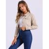 imageAllegra K Womens Denim Jackets 2025 Casual Button Down Long Sleeves Crop Jean JacketLight Khaki