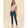 imageAllegra K Womens Denim Jackets 2025 Casual Button Down Long Sleeves Crop Jean JacketPink