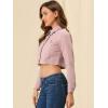 imageAllegra K Womens Denim Jackets 2025 Casual Button Down Long Sleeves Crop Jean JacketPink
