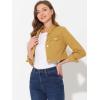 imageAllegra K Womens Denim Jackets 2025 Casual Button Down Long Sleeves Crop Jean JacketYellow