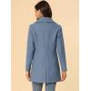 imageAllegra K Womens Elegant Overcoat Notched Shawl Collar Single Breasted Outerwear Winter Long CoatGray Blue