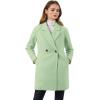 imageAllegra K Womens Notched Lapel Double Breasted Raglan Winter CoatsLight Green