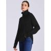 imageAllegra K Womens Oversized Sweaters Turtleneck Spilt Hem Cable Knit Pullover TopsBlack