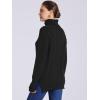 imageAllegra K Womens Oversized Sweaters Turtleneck Spilt Hem Cable Knit Pullover TopsBlack