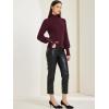 imageAllegra K Womens Ribbed Long Sleeve Turtleneck Stretch Winter Pullover Knit Sweater TopBurgundy