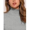 imageAllegra K Womens Ribbed Long Sleeve Turtleneck Stretch Winter Pullover Knit Sweater TopGray
