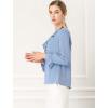 imageAllegra K Womens Ruffle Blouse for Business Work Elegant V Neck Long Sleeve Casual Dressy TopBaby Blue