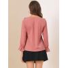 imageAllegra K Womens Ruffle Blouse for Business Work Elegant V Neck Long Sleeve Casual Dressy TopDark Pink