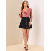 imageAllegra K Womens Ruffle Blouse for Business Work Elegant V Neck Long Sleeve Casual Dressy TopDark Pink