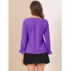 imageAllegra K Womens Ruffle Blouse for Business Work Elegant V Neck Long Sleeve Casual Dressy TopDark Purple
