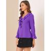 imageAllegra K Womens Ruffle Blouse for Business Work Elegant V Neck Long Sleeve Casual Dressy TopDark Purple