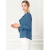 imageAllegra K Womens Ruffle Blouse for Business Work Elegant V Neck Long Sleeve Casual Dressy TopDusty Blue