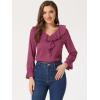 imageAllegra K Womens Ruffle Blouse for Business Work Elegant V Neck Long Sleeve Casual Dressy TopFushcia